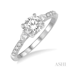 ASHI Round Shape Diamond Engagement Ring 23712PPFHWG-LE-RD