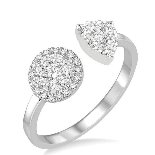 Parkplace Jewelers 2 Stone Halo Lovebright Diamond Fashion Open Ring 144C3PPFVWG