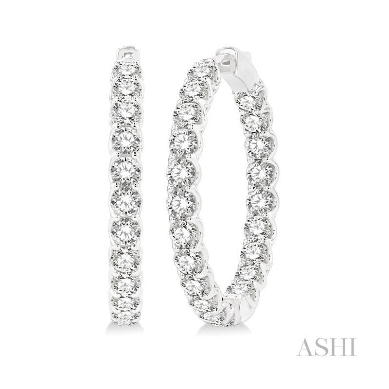 ASHI Inside-Out Diamond Hoop Earrings 622B0PPFGERWG-8.00
