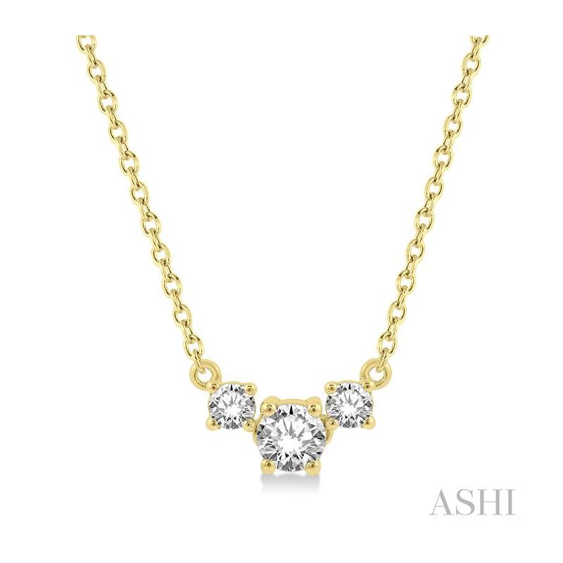 ASHI Round Shape Past Present & Future Diamond Necklace 992HQPPFGNKYG