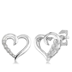 Parkplace Jewelers Silver Heart Shape Journey Diamond Fashion Earrings 86799PPSSSLER