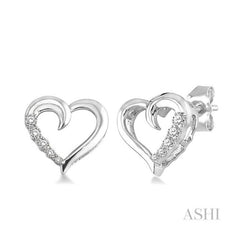 ASHI Silver Heart Shape Journey Diamond Fashion Earrings 86799PPSSSLER