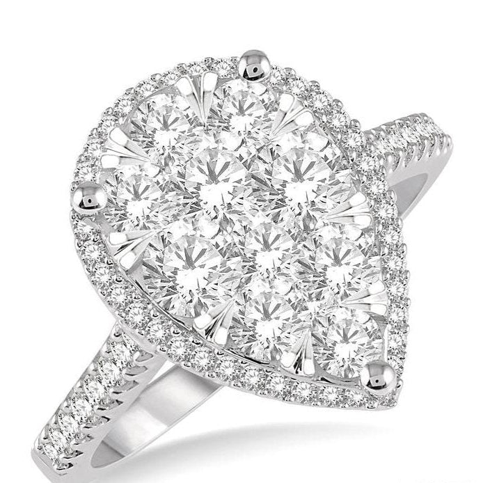 Parkplace Jewelers Pear Shape Halo Lovebright Essential Diamond Engagement Ring 126F1PPFVWP