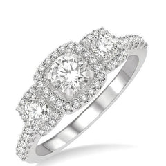 Parkplace Jewelers Round Shape Past Present & Future Semi-Mount Halo Diamond Engagement Ring 243M3PPFHWG-SM