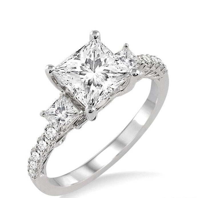 Parkplace Jewelers Princess Shape Semi-Mount Diamond Engagement Ring 14353PPFRWG-SM