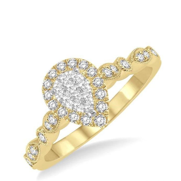 Parkplace Jewelers Pear Shape Halo Lovebright Diamond Engagement Ring 156F5PPFGYW