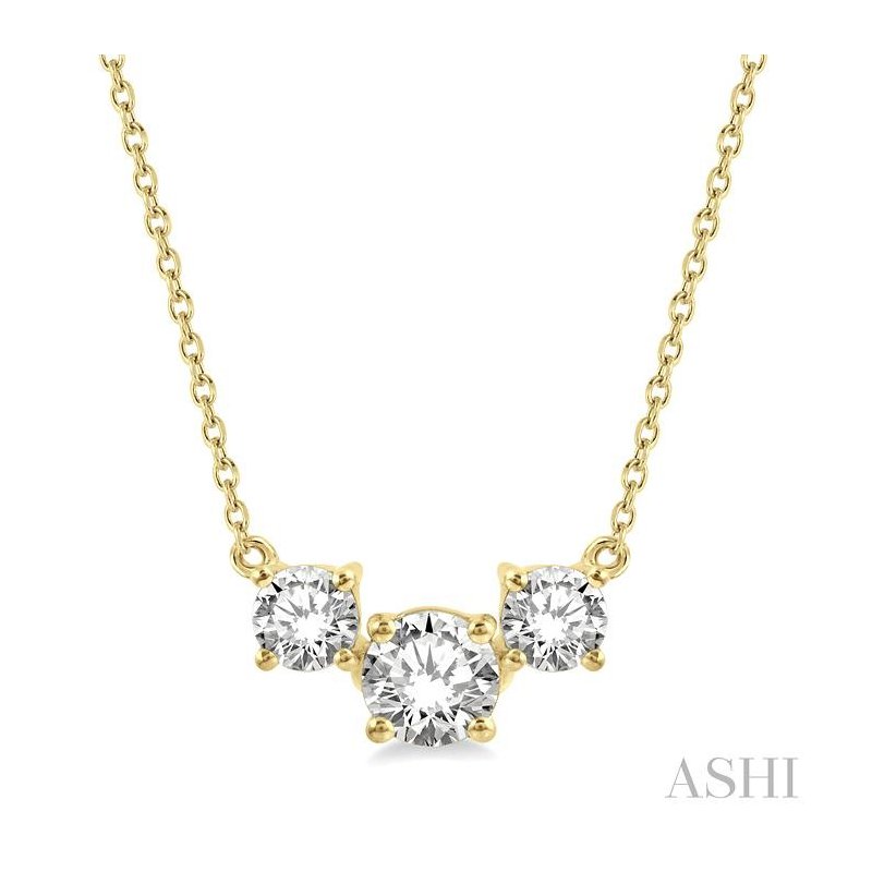 ASHI Round Shape Past Present & Future Diamond Necklace 992HVPPFGNKYG
