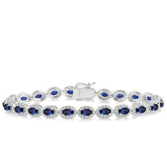 Parkplace Jewelers Oval Shape Gemstone & Halo Diamond Bracelet 76081PPFSSPWG