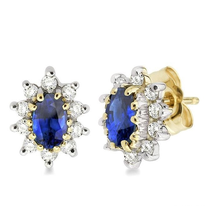 Parkplace Jewelers Oval Shape Gemstone & Halo Diamond Earrings 57026PPFXERSP