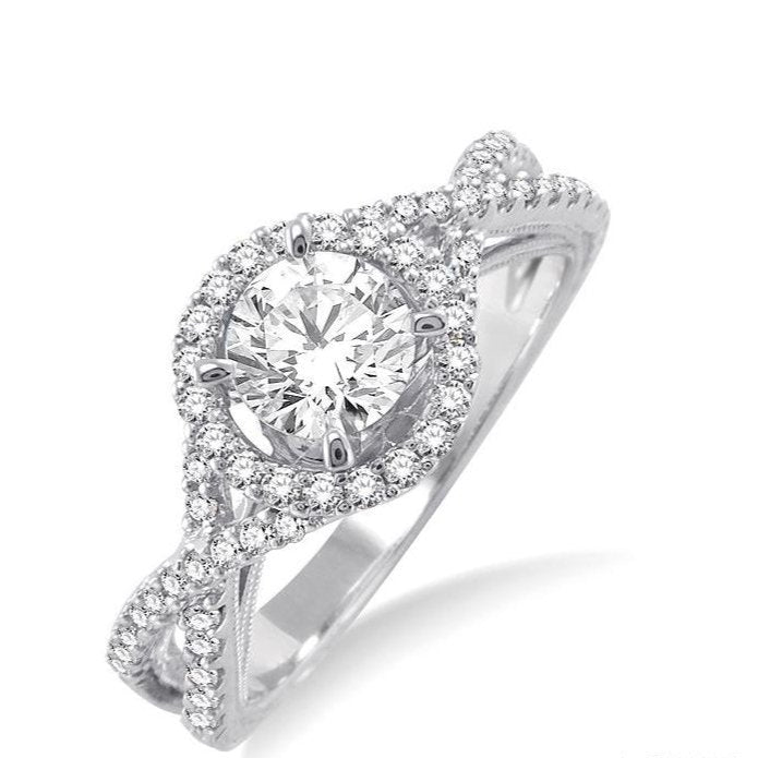 Parkplace Jewelers Round Shape Semi-Mount Halo Diamond Engagement Ring 24855PPFVWG-SM-0.35