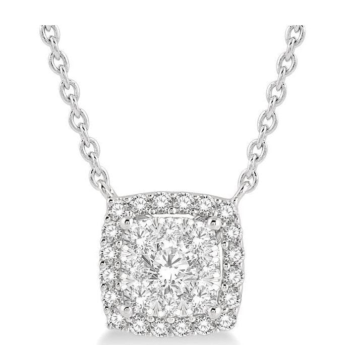 Parkplace Jewelers Cushion Shape Halo Lovebright Essential Diamond Pendant 9966HPPFVNKWG