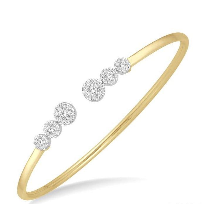 Parkplace Jewelers Stackable Round Shape Lovebright Diamond Open Cuff Bangle 797BVPPFHYW