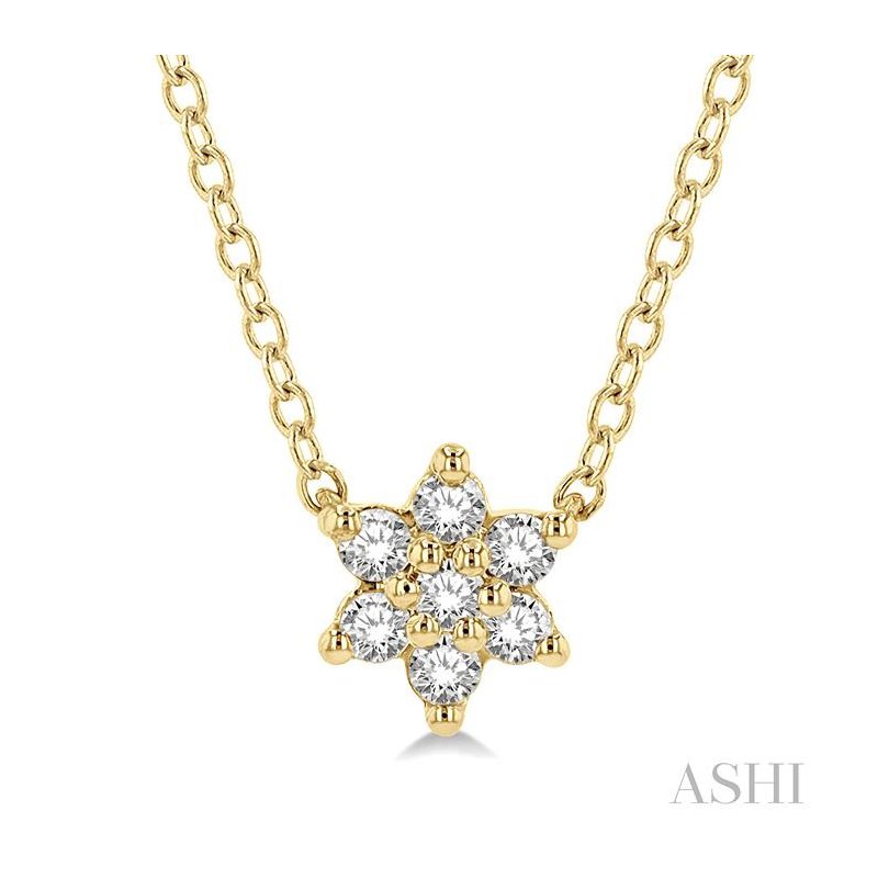 ASHI Flower Petite Diamond Fashion Pendant 643B8PPTSPDYG