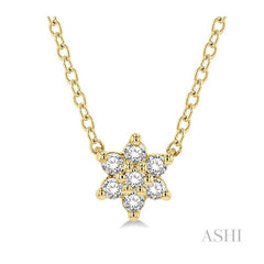 ASHI Flower Petite Diamond Fashion Pendant 643B8PPTSPDYG