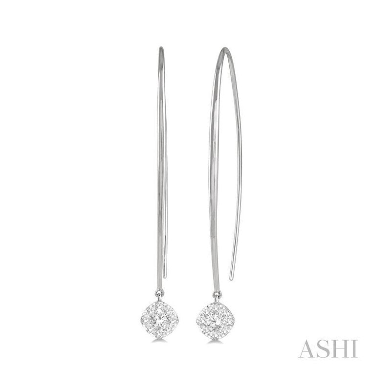 ASHI Cushion Shape Lovebright Essential Diamond Earrings 925A3PPFVERWG