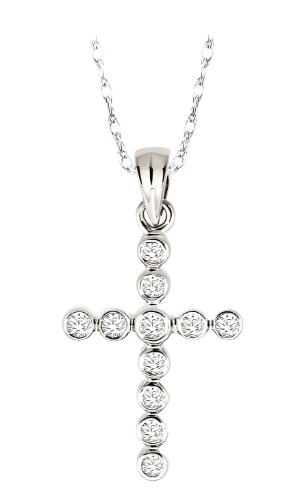 Parkplace Jewelers Cross Bezel Set Diamond Pendant 95106PPFXPDW