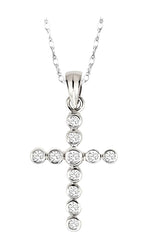 Parkplace Jewelers Cross Bezel Set Diamond Pendant 95106PPFXPDW