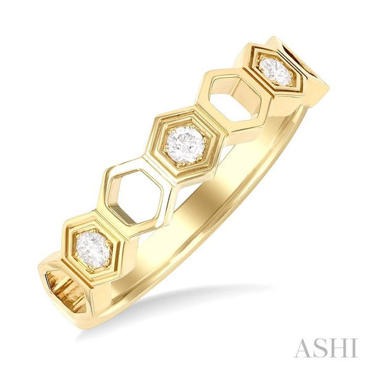 ASHI Stackable Hexagon Shape Diamond Fashion Ring 406A8PPFGYG