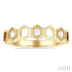 ASHI Stackable Hexagon Shape Diamond Fashion Ring 406A8PPFGYG