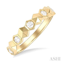 ASHI Stackable Hexagon Shape Diamond Fashion Ring 407A6PPFGYG
