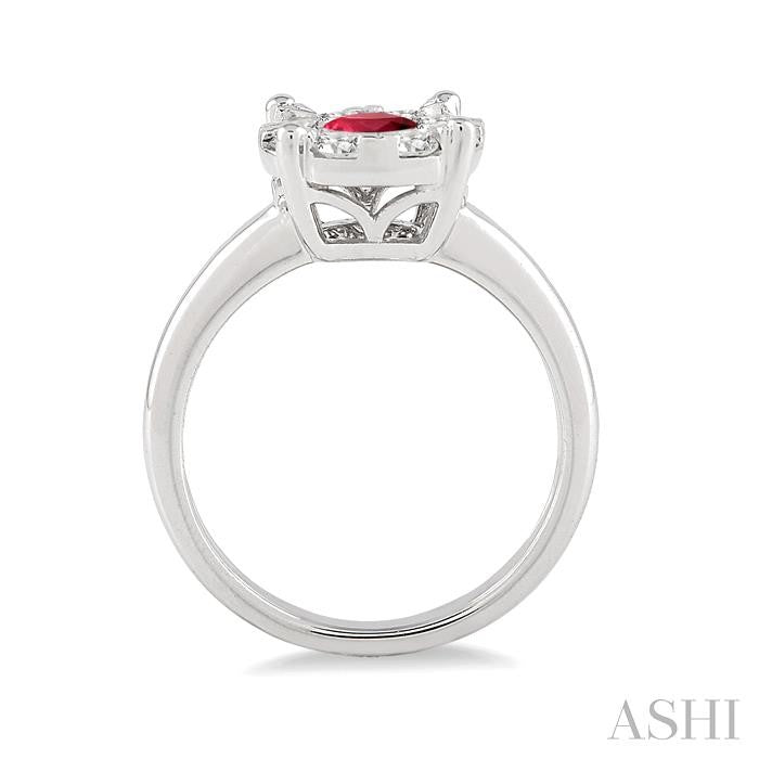 ASHI Round Shape Lovebright Gemstone & Diamond Ring 40885PPFVRBWG