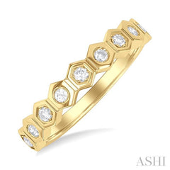 ASHI Stackable Hexagon Shape Diamond Fashion Ring 408A7PPFGYG