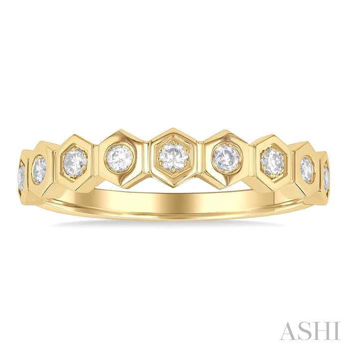 ASHI Stackable Hexagon Shape Diamond Fashion Ring 408A7PPFGYG