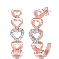 Parkplace Jewelers Heart Shape Diamond Fashion Half Hoop Earrings 93909PPTSERPG