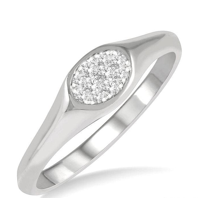 Parkplace Jewelers Oval Shape East-West Lovebright Essential Diamond Signet Ring 374M8PPFGWG