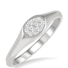 Parkplace Jewelers Oval Shape East-West Lovebright Essential Diamond Signet Ring 374M8PPFGWG