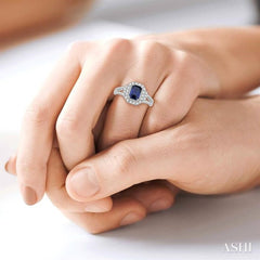 ASHI Emerald Shape Gemstone & Halo Diamond Ring 41033PPFHSPWG