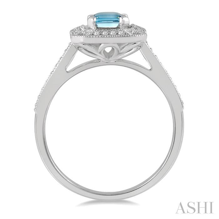 ASHI Emerald Shape Gemstone & Diamond Ring 41137PPFGAQWG