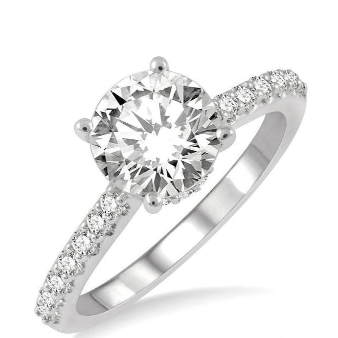 Parkplace Jewelers Round Shape Semi-Mount Diamond Engagement Ring 259J5PPFHWG-SM-1.5CT