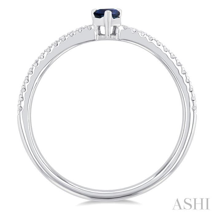 ASHI Pear Shape Gemstone & Petite Diamond Fashion Ring 41248PPTSSPWG