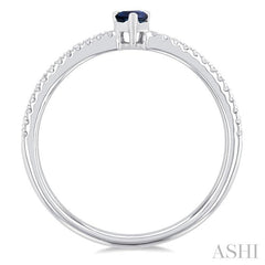 ASHI Pear Shape Gemstone & Petite Diamond Fashion Ring 41248PPTSSPWG