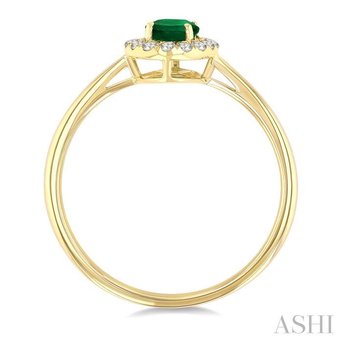 ASHI Oval Shape Gemstone & Halo Diamond Ring 41278PPFGEMYG-OV