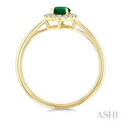 ASHI Oval Shape Gemstone & Halo Diamond Ring 41278PPFGEMYG-OV