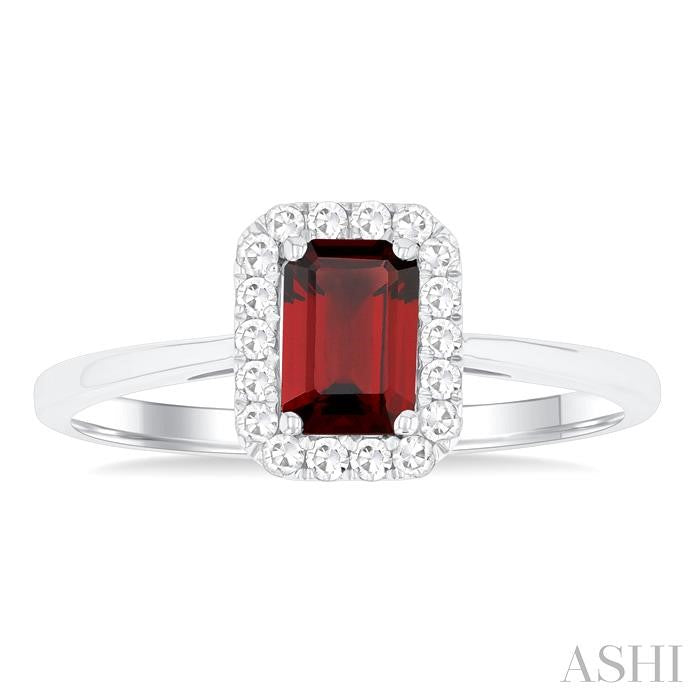 ASHI Emerald Shape Gemstone & Halo Diamond Ring 41278PPFGGTWG-OC