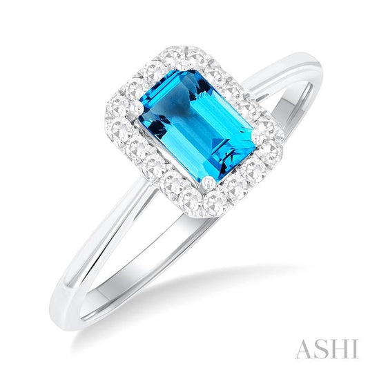 ASHI Emerald Shape Gemstone & Halo Diamond Ring 41278PPTGBTWG-OC