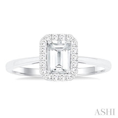 ASHI Emerald Shape Gemstone & Halo Diamond Ring 41278PPTGWTWG-OC