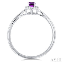 ASHI Oval Shape Gemstone & Halo Diamond Ring 41279PPFSAMWG-OV