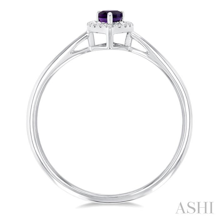 ASHI Pear Shape Gemstone & Halo Diamond Ring 41279PPFSAMWG-PR