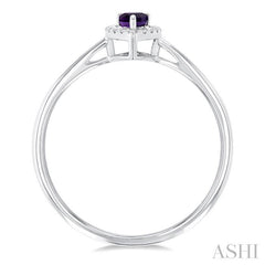 ASHI Pear Shape Gemstone & Halo Diamond Ring 41279PPFSAMWG-PR