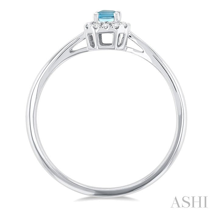 ASHI Emerald Shape Gemstone & Halo Diamond Ring 41279PPFSAQWG-OC