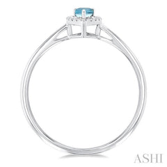 ASHI Pear Shape Gemstone & Halo Diamond Ring 41279PPFSAQWG-PR