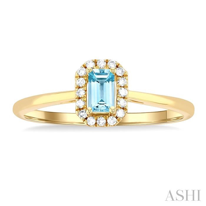 ASHI Emerald Shape Gemstone & Halo Diamond Ring 41279PPFSAQYG-OC