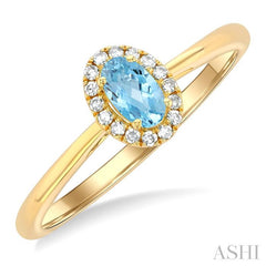 ASHI Oval Shape Gemstone & Halo Diamond Ring 41279PPFSAQYG-OV