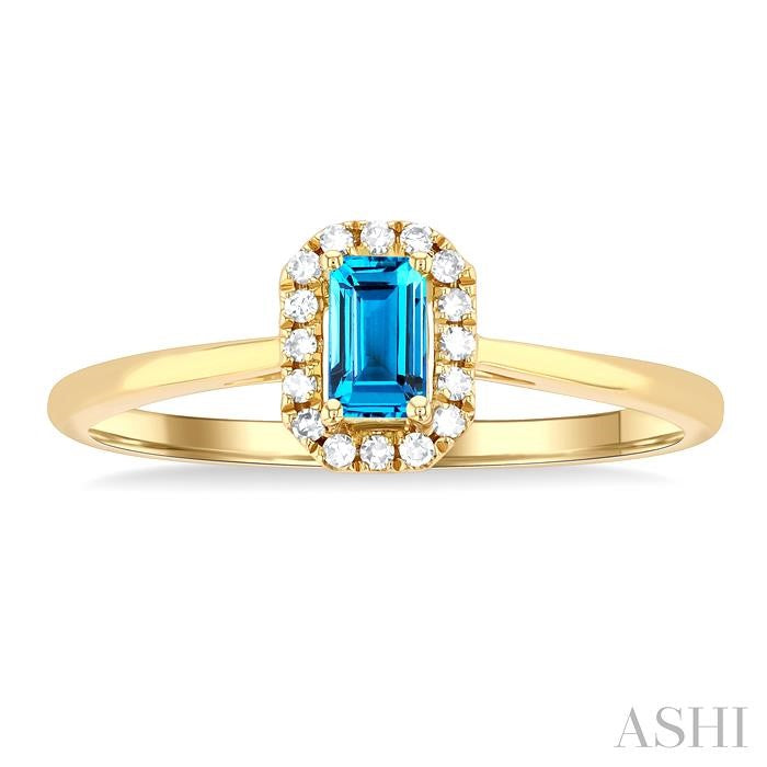 ASHI Emerald Shape Gemstone & Halo Diamond Ring 41279PPFSBTYG-OC