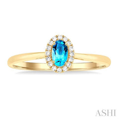 ASHI Oval Shape Gemstone & Halo Diamond Ring 41279PPFSBTYG-OV