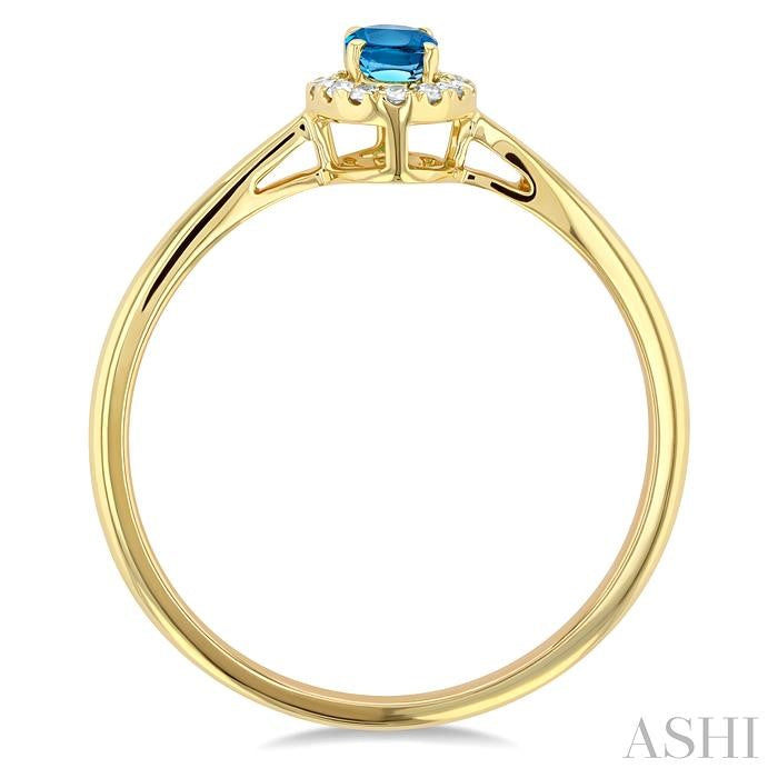 ASHI Oval Shape Gemstone & Halo Diamond Ring 41279PPFSBTYG-OV